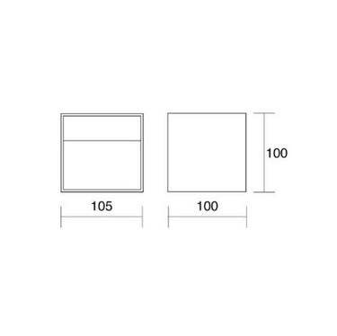 Applique cubo isyluce mm 100x105x100 led 10w 3000k - nero